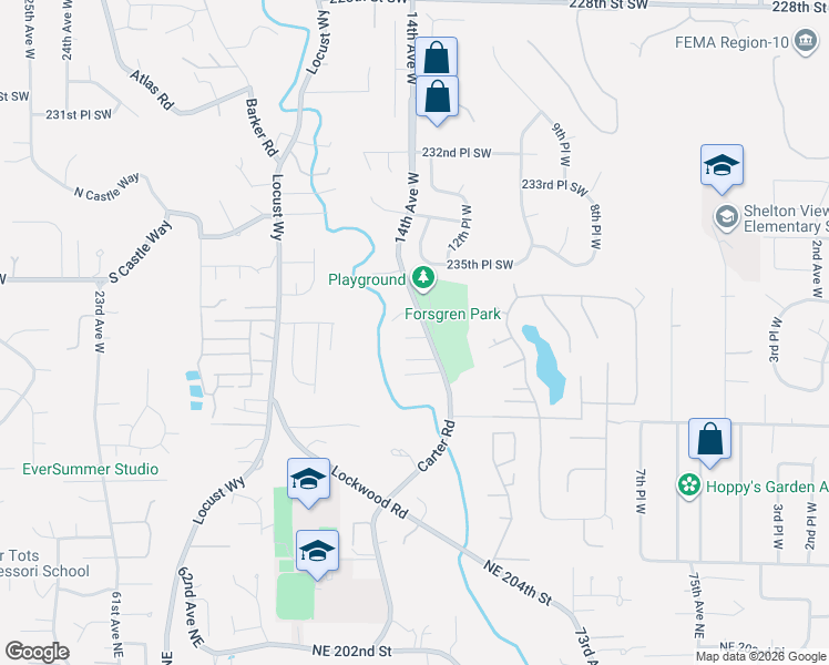 map of restaurants, bars, coffee shops, grocery stores, and more near 1320 237th Place Southwest in Bothell