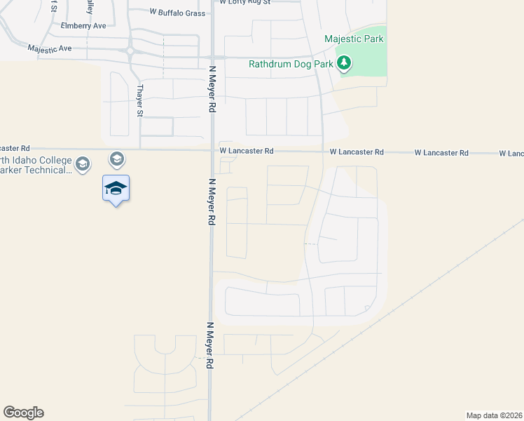map of restaurants, bars, coffee shops, grocery stores, and more near 6308 West Lancaster Road in Rathdrum