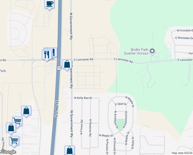 map of restaurants, bars, coffee shops, grocery stores, and more near 12496 N Kelly Rae Dr in Hayden