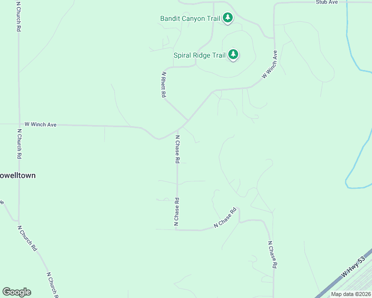 map of restaurants, bars, coffee shops, grocery stores, and more near 13232 Chase Road in Rathdrum
