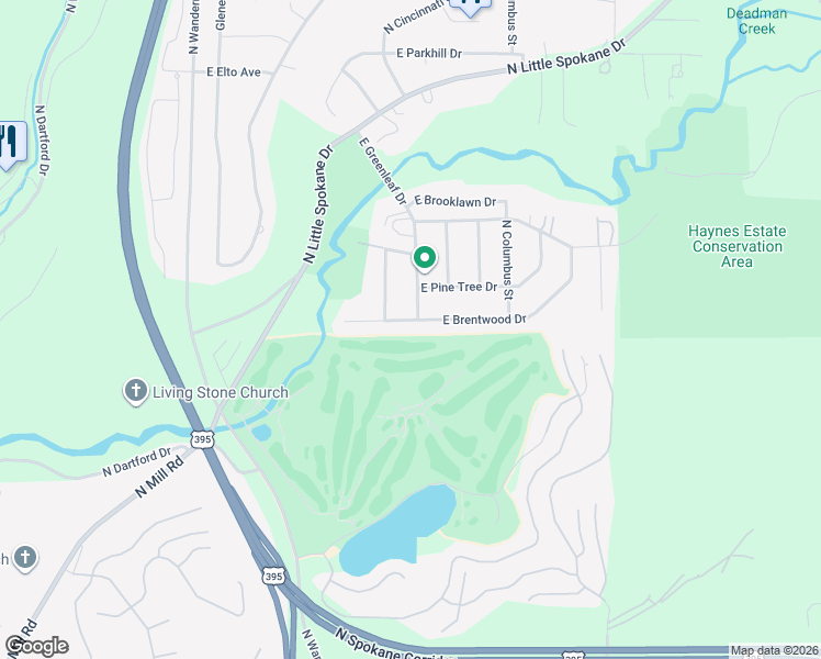 map of restaurants, bars, coffee shops, grocery stores, and more near 724 East Brentwood Drive in Spokane
