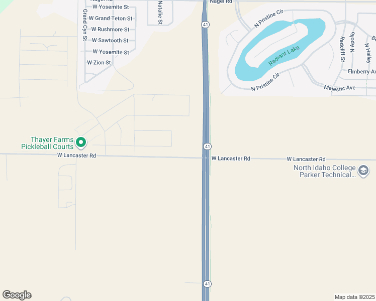 map of restaurants, bars, coffee shops, grocery stores, and more near 8149 West Lancaster Road in Rathdrum