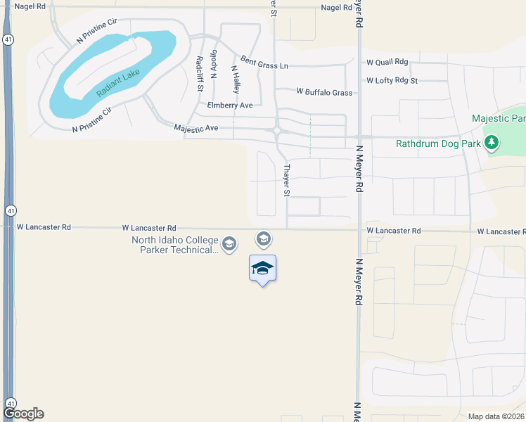 map of restaurants, bars, coffee shops, grocery stores, and more near 13282 North Zodiac Loop in Post Falls