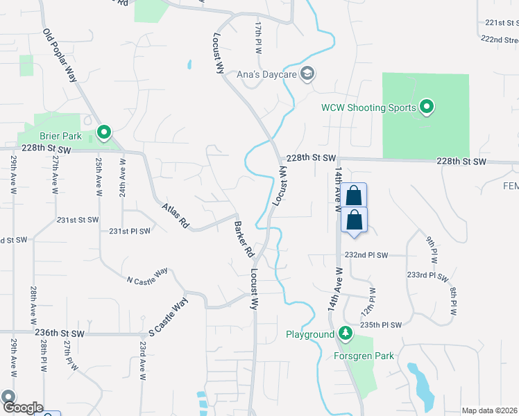 map of restaurants, bars, coffee shops, grocery stores, and more near 22927 Barker Road in Bothell