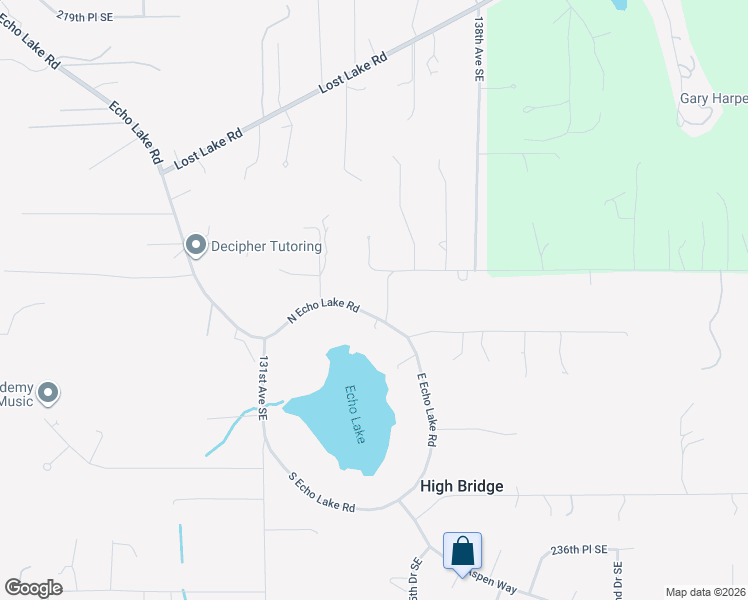 map of restaurants, bars, coffee shops, grocery stores, and more near 13425 North Echo Lake Road in Snohomish