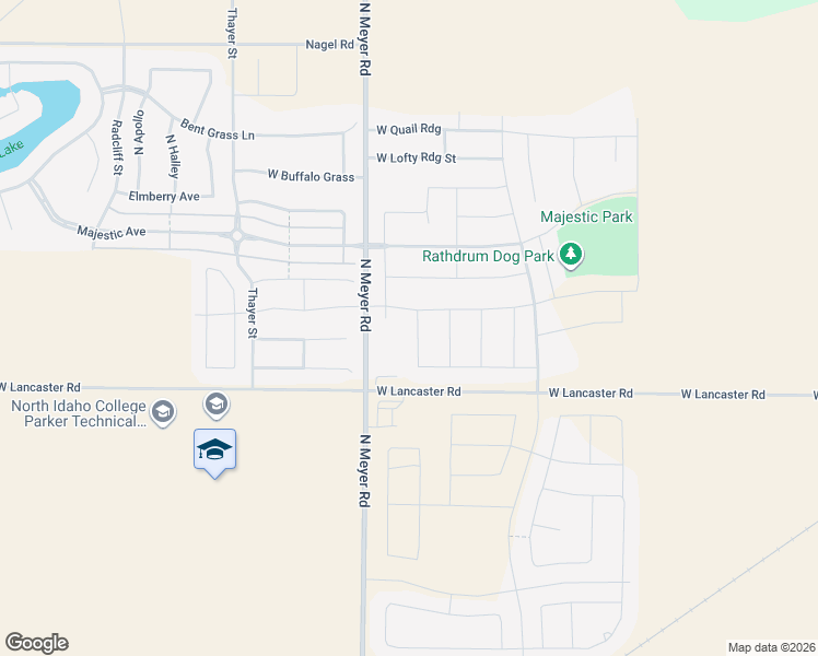 map of restaurants, bars, coffee shops, grocery stores, and more near 13015 Gondola Street in Rathdrum