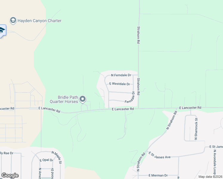 map of restaurants, bars, coffee shops, grocery stores, and more near 1485 East Twistwood Drive in Hayden