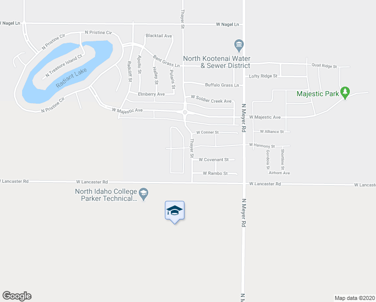 map of restaurants, bars, coffee shops, grocery stores, and more near 13043 North Zodiac Loop in Post Falls