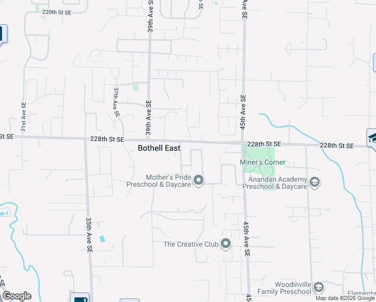 map of restaurants, bars, coffee shops, grocery stores, and more near 22901 41st Avenue Southeast in Bothell