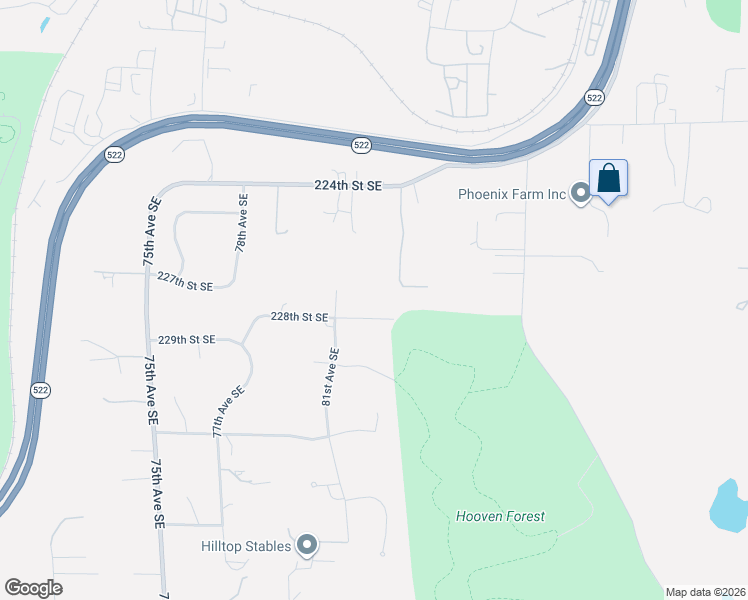 map of restaurants, bars, coffee shops, grocery stores, and more near 8207 228th Street Southeast in Woodinville