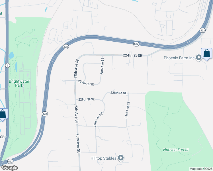 map of restaurants, bars, coffee shops, grocery stores, and more near 22703 78th Avenue Southeast in Woodinville