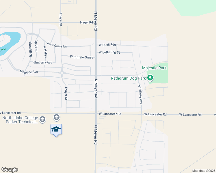 map of restaurants, bars, coffee shops, grocery stores, and more near 6304 West Majestic Avenue in Rathdrum