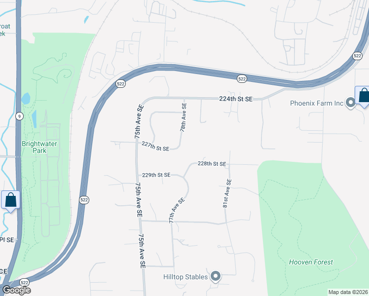 map of restaurants, bars, coffee shops, grocery stores, and more near 22703 78th Avenue Southeast in Woodinville