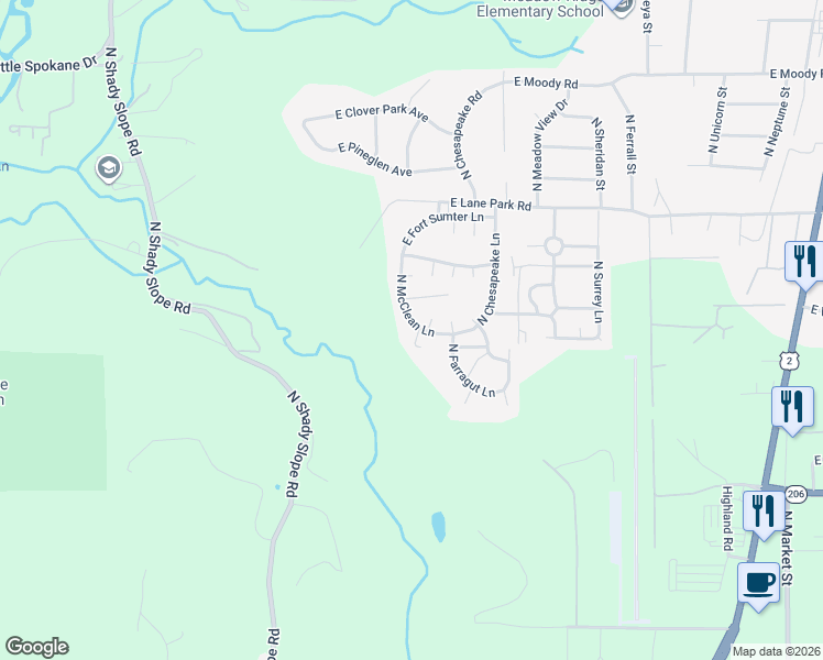map of restaurants, bars, coffee shops, grocery stores, and more near 14725 North McClean Lane in Mead