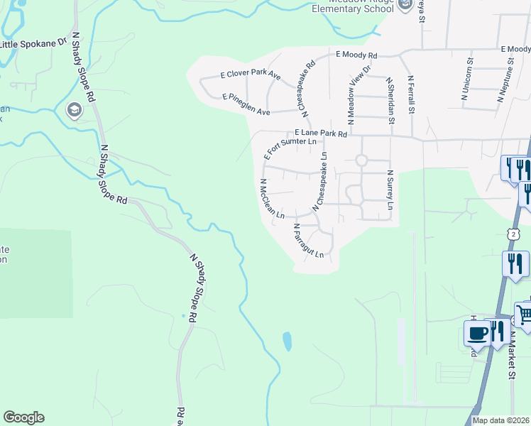 map of restaurants, bars, coffee shops, grocery stores, and more near 14725 North McClean Lane in Mead