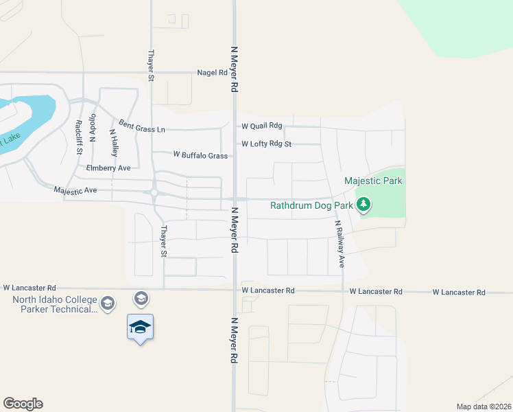 map of restaurants, bars, coffee shops, grocery stores, and more near 6304 West Majestic Avenue in Rathdrum