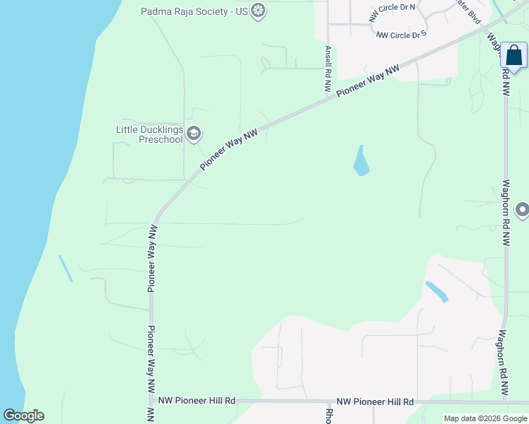 map of restaurants, bars, coffee shops, grocery stores, and more near 1870 Northwest Vaa Road in Poulsbo