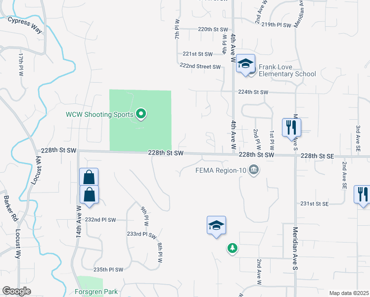 map of restaurants, bars, coffee shops, grocery stores, and more near 22717 7th Place West in Bothell