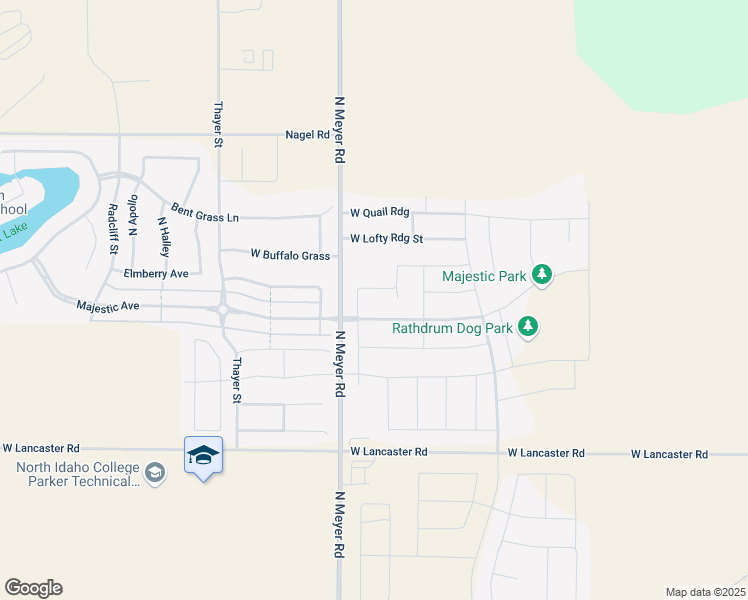 map of restaurants, bars, coffee shops, grocery stores, and more near 6369 West Trestle Street in Rathdrum