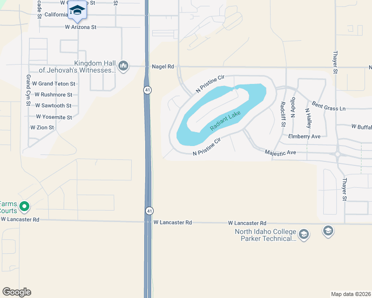 map of restaurants, bars, coffee shops, grocery stores, and more near 14097 North Pristine Circle in Rathdrum