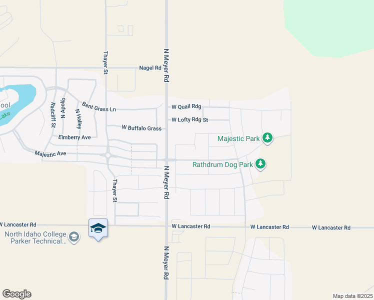 map of restaurants, bars, coffee shops, grocery stores, and more near 6369 West Trestle Street in Rathdrum