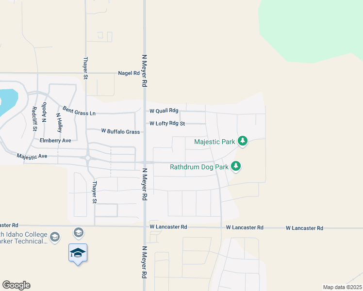 map of restaurants, bars, coffee shops, grocery stores, and more near 6264 West Trestle Street in Rathdrum