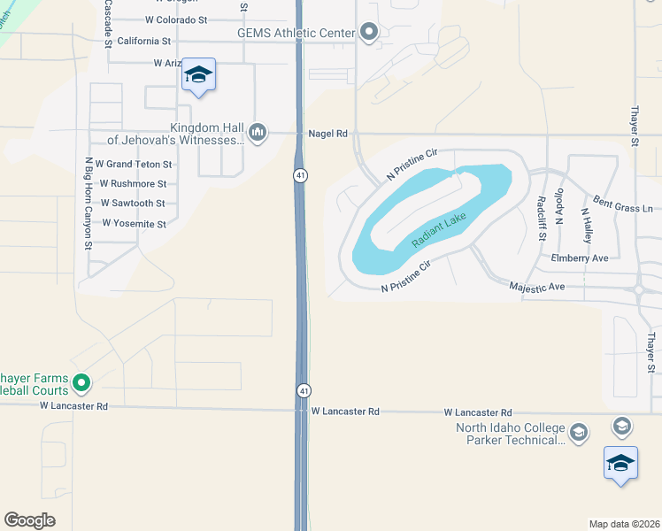map of restaurants, bars, coffee shops, grocery stores, and more near 13942 North Pristine Circle in Rathdrum
