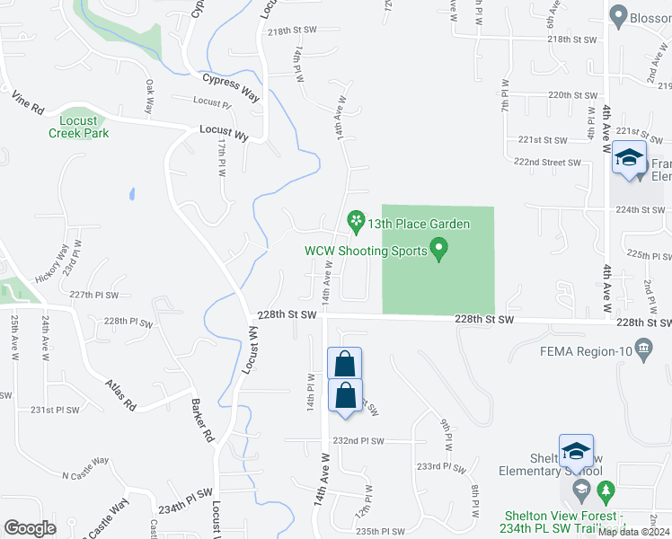 map of restaurants, bars, coffee shops, grocery stores, and more near 22612 13th Place West in Bothell