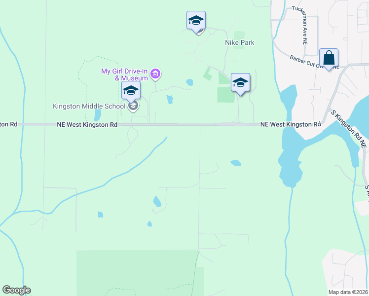 map of restaurants, bars, coffee shops, grocery stores, and more near 25305 Norman Road Northeast in Kingston