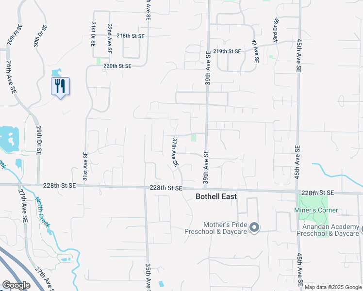 map of restaurants, bars, coffee shops, grocery stores, and more near 22508 38th Avenue Southeast in Bothell