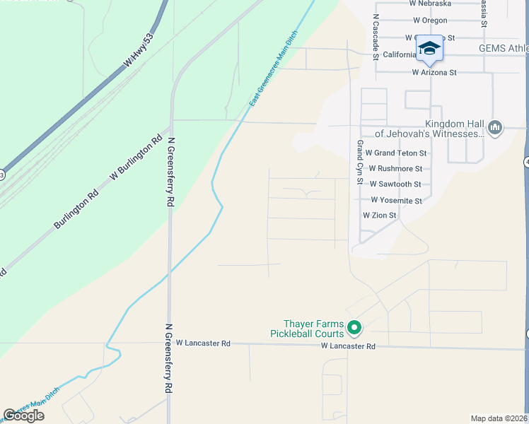 map of restaurants, bars, coffee shops, grocery stores, and more near 13395 Bale Street in Rathdrum