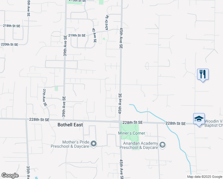 map of restaurants, bars, coffee shops, grocery stores, and more near 4314 224th Street Southeast in Bothell