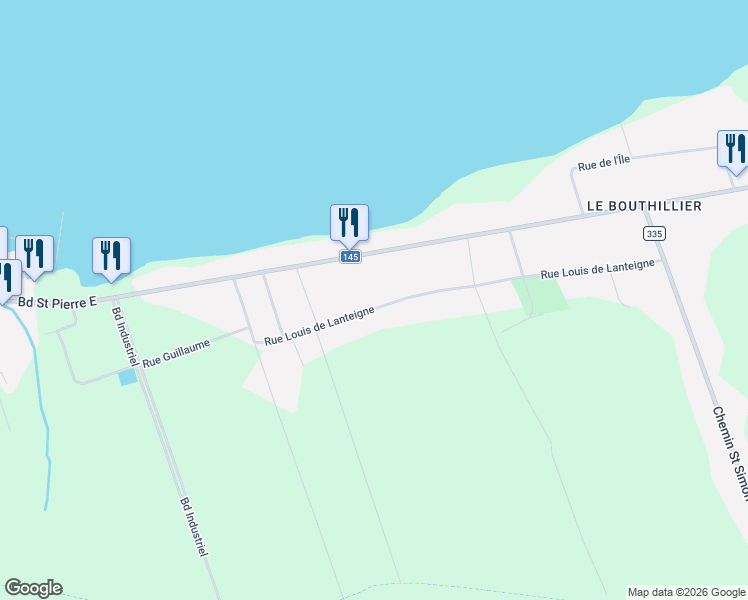 map of restaurants, bars, coffee shops, grocery stores, and more near 175 Rue Louis de Lanteigne in Caraquet