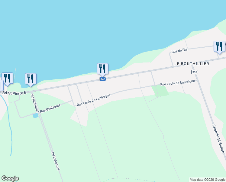 map of restaurants, bars, coffee shops, grocery stores, and more near 175 Rue Louis de Lanteigne in Caraquet