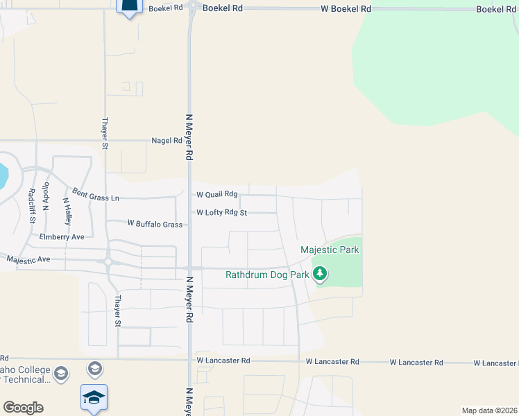 map of restaurants, bars, coffee shops, grocery stores, and more near 6083 Lofty Ridge Street in Rathdrum