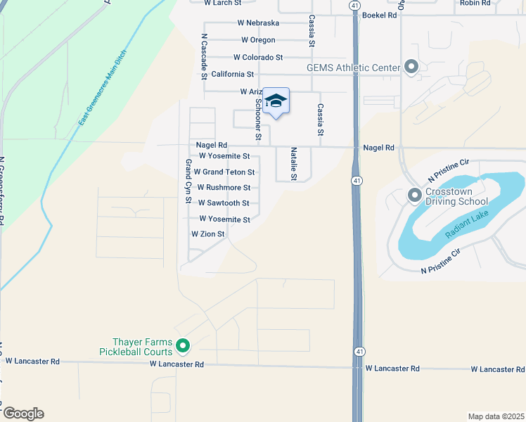 map of restaurants, bars, coffee shops, grocery stores, and more near 13550 North Kings Canyon Road in Rathdrum