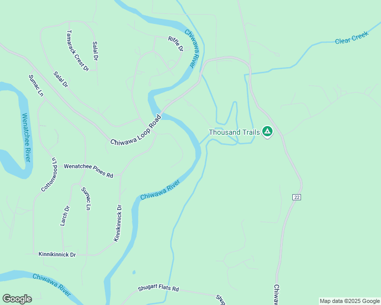 map of restaurants, bars, coffee shops, grocery stores, and more near 2311 Pine Tree Road in Leavenworth