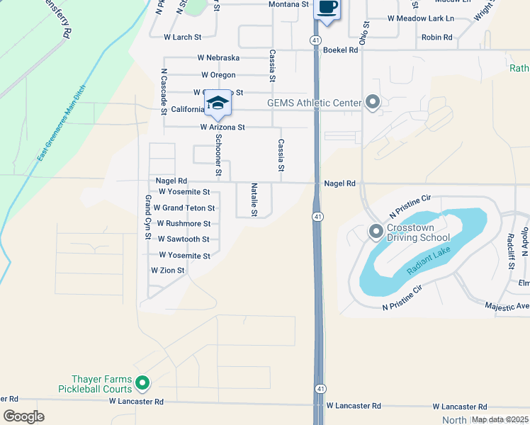 map of restaurants, bars, coffee shops, grocery stores, and more near 13883 Lauren Loop in Rathdrum