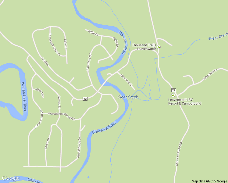 map of restaurants, bars, coffee shops, grocery stores, and more near 2303 Pine Tree Road in Leavenworth