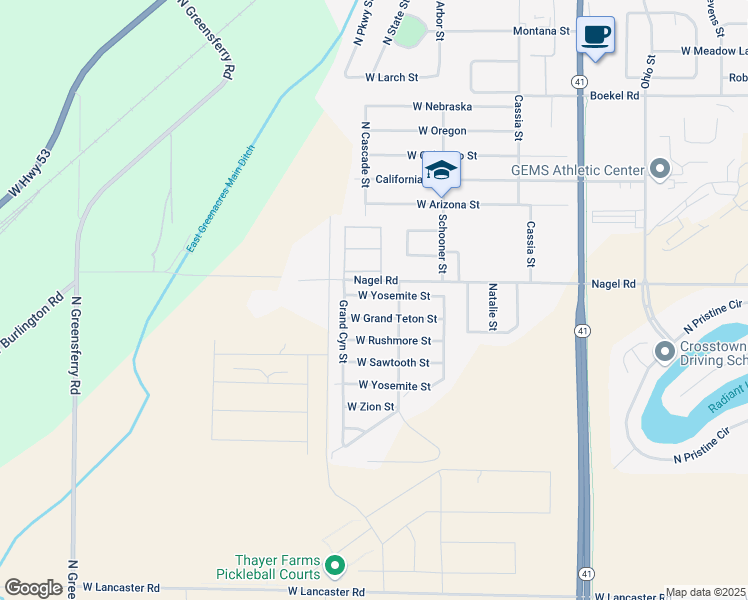 map of restaurants, bars, coffee shops, grocery stores, and more near 13766 Rainier Loop in Rathdrum