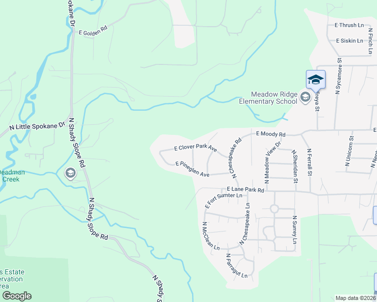 map of restaurants, bars, coffee shops, grocery stores, and more near 2811 East Clover Park Avenue in Mead