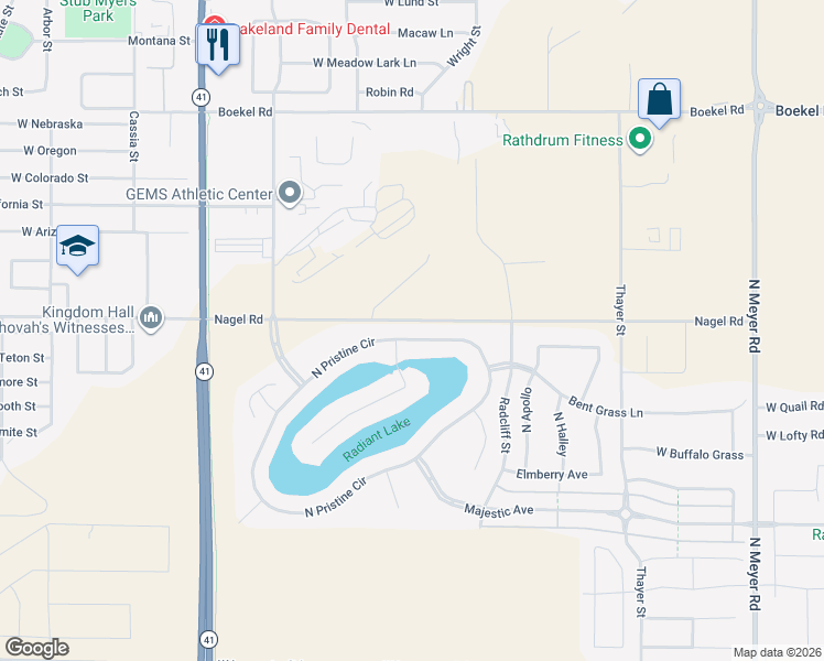 map of restaurants, bars, coffee shops, grocery stores, and more near 15136 North Pristine Circle in Rathdrum