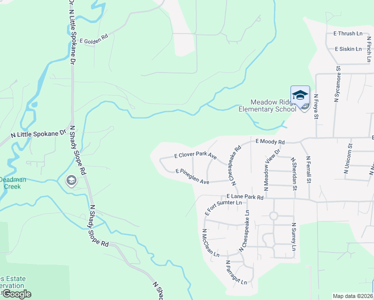 map of restaurants, bars, coffee shops, grocery stores, and more near 2811 East Clover Park Avenue in Mead