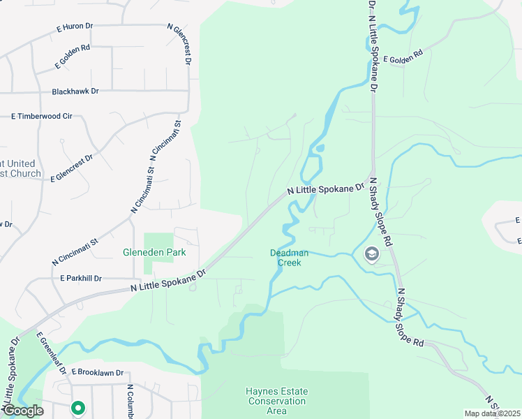 map of restaurants, bars, coffee shops, grocery stores, and more near 15411 North Lantern Lane in Spokane