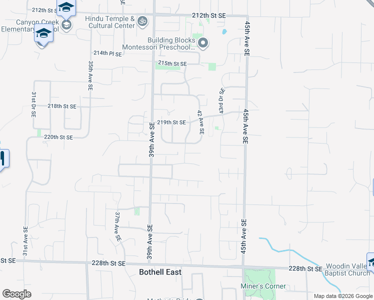 map of restaurants, bars, coffee shops, grocery stores, and more near 4011 221st Street Southeast in Bothell