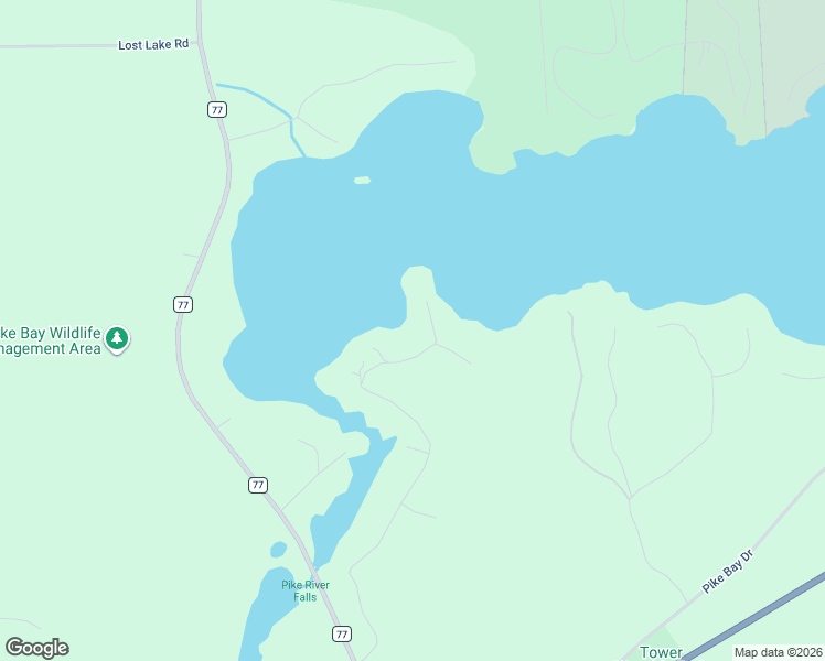 map of restaurants, bars, coffee shops, grocery stores, and more near 9467 Saint Odilia Beach Road in Tower