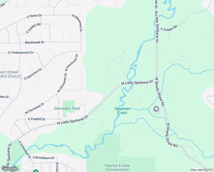 map of restaurants, bars, coffee shops, grocery stores, and more near 15411 North Lantern Lane in Spokane