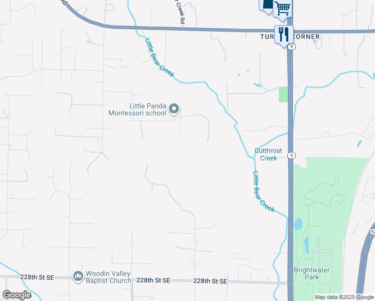 map of restaurants, bars, coffee shops, grocery stores, and more near 21921 60th Avenue Southeast in Woodinville