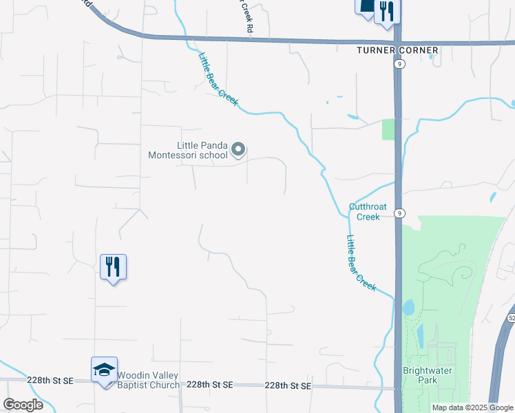 map of restaurants, bars, coffee shops, grocery stores, and more near 21921 60th Avenue Southeast in Woodinville