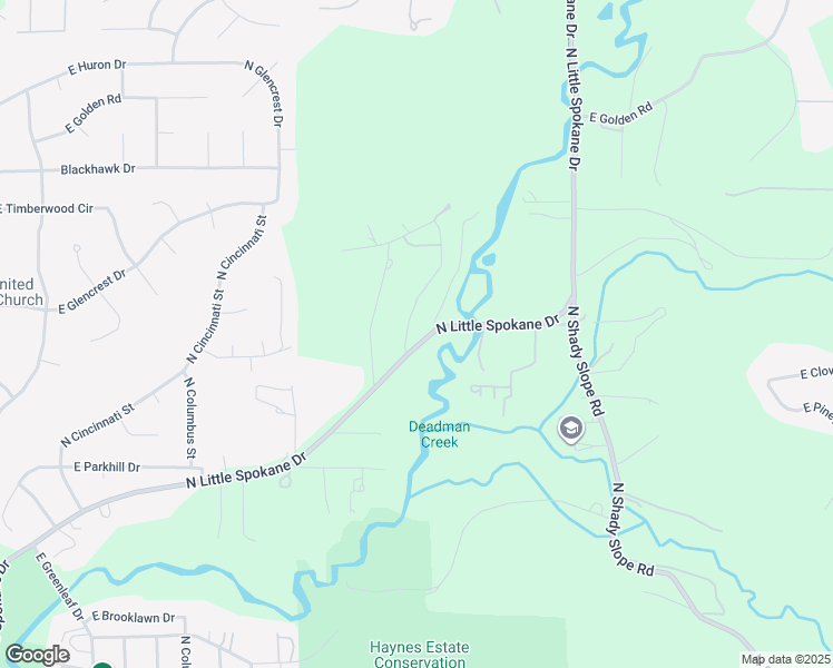 map of restaurants, bars, coffee shops, grocery stores, and more near 15408 North Lantern Lane in Spokane